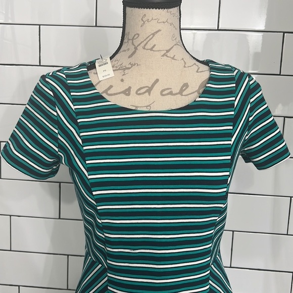 Talbots FIT & FLARE DRESS-STRIPE Petite Small - Picture 3 of 8